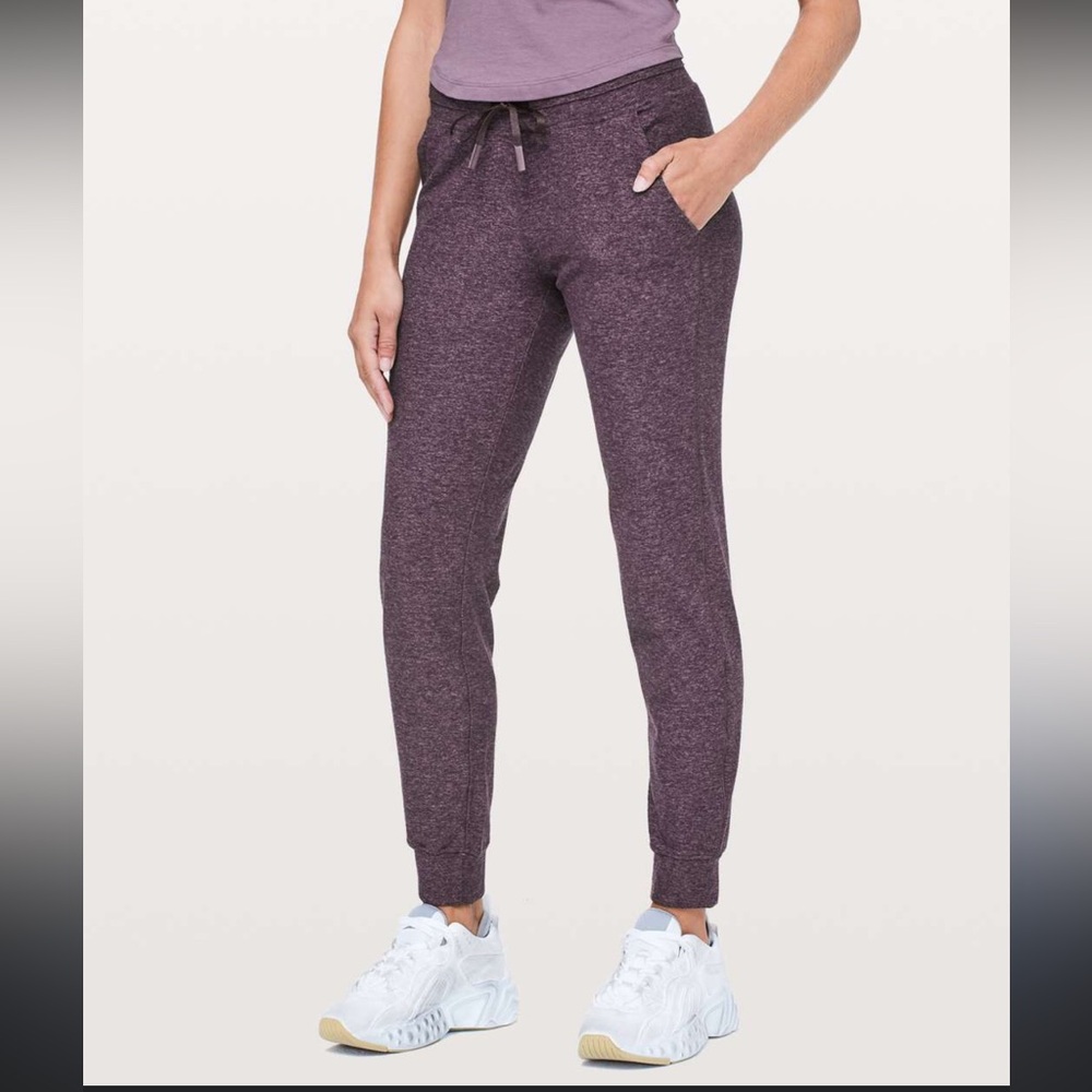 lululemon athletica Ready To Rulu Heathered Gray/Purple Joggers Size 12